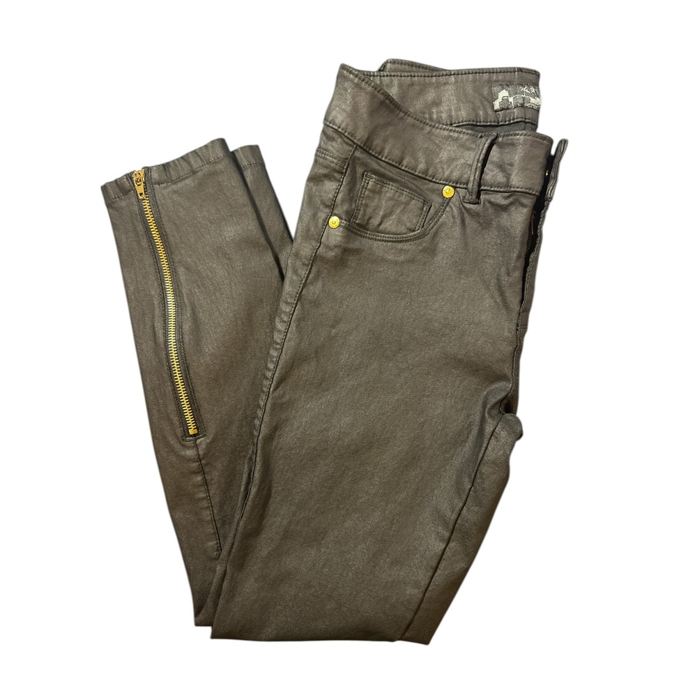 G‎ by GUESS Coated Black Zip-Ankle Skinny Jeans Women's 29